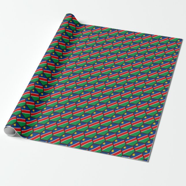 Namibia Flag Honeycomb Wrapping Paper (Unrolled)