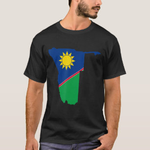 Namibia flag in Namibia outline Namibia T-Shirt