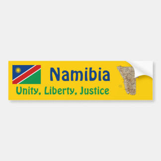 Namibia Flag + Map Bumper Sticker