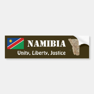 Namibia Flag + Map Bumper Sticker