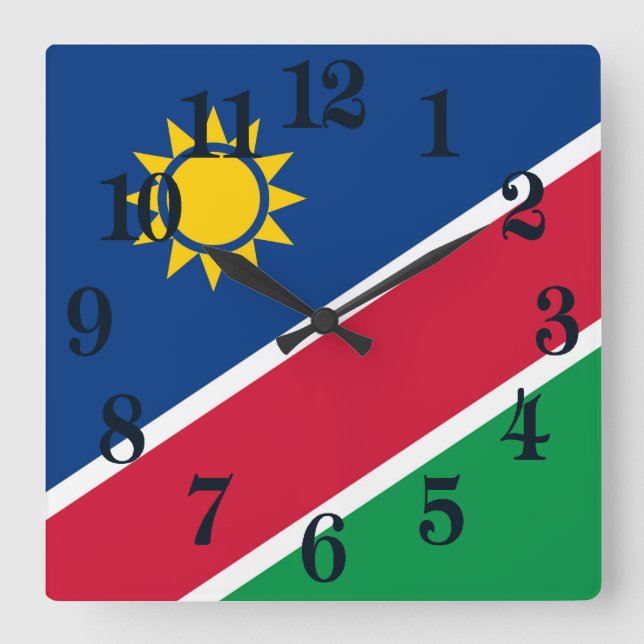 Namibia flag Namibian  Square Wall Clock (Front)