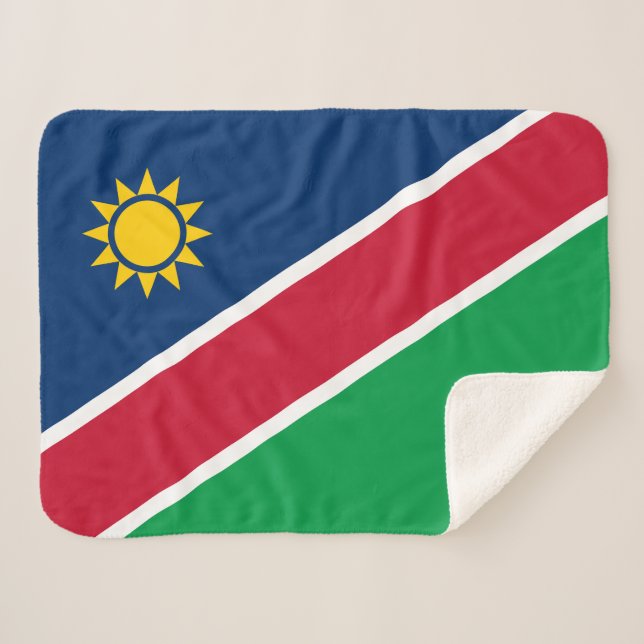 Namibia Flag Sherpa Blanket (Front (Horizontal))