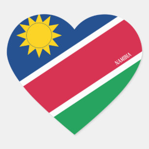 Namibia Flag Splendid Patriotic Heart Sticker