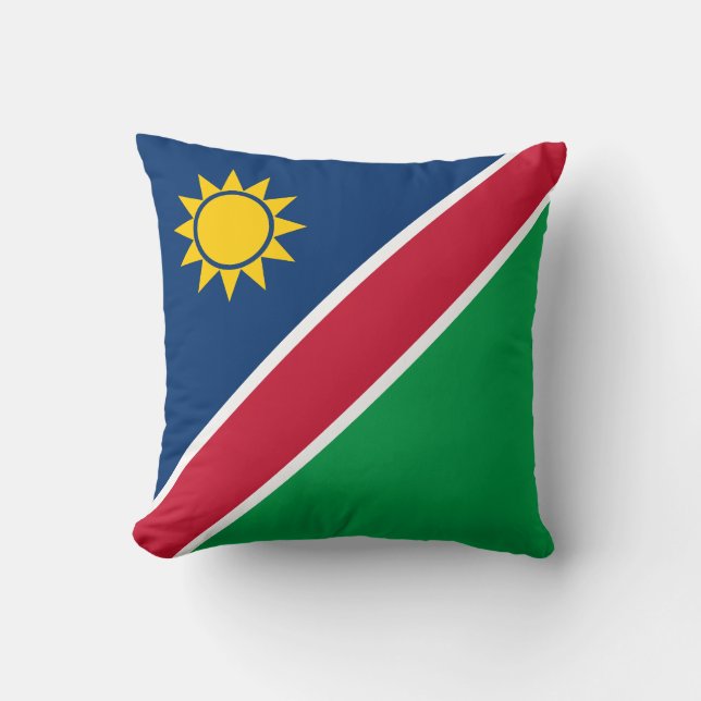 Namibia Flag Throw Pillow (Front)