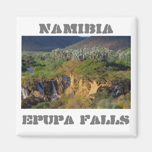 Namibia Kunene River Epupa Falls Landscape Baobabs Magnet (Front)