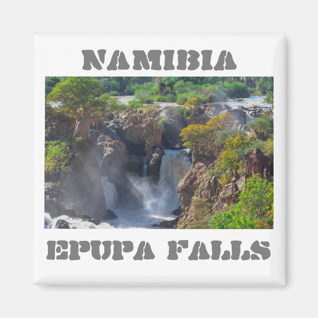Namibia Kunene River Epupa Falls Landscape Baobabs Magnet (Front)