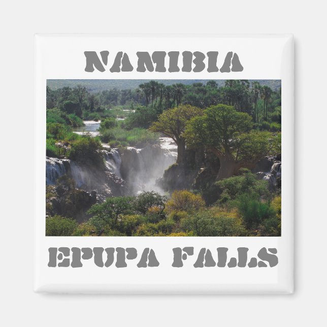 Namibia Kunene River Epupa Falls Landscape Baobabs Magnet (Front)