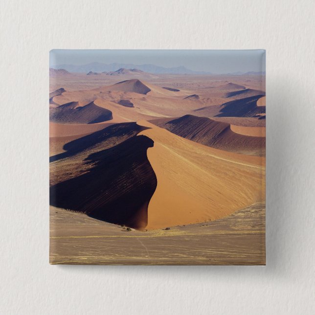 Namibia, Namib-Naukluft Park. Aerial view of 2 Inch Square Button (Front)