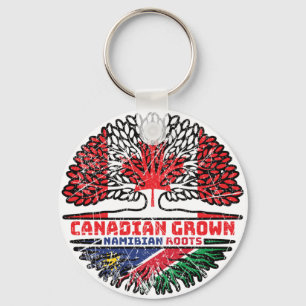 Namibia Namibian Canadian Canada Tree Roots Flag Keychain
