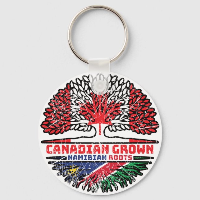 Namibia Namibian Canadian Canada Tree Roots Flag Keychain (Front)