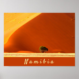 Namibia red dunes of Sossusvlei photo with text Poster