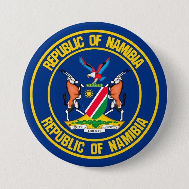 Namibia Round Emblem 3 Inch Round Button (Front)