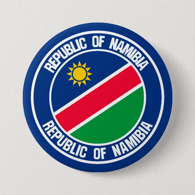 Namibia Round Emblem 3 Inch Round Button (Front)