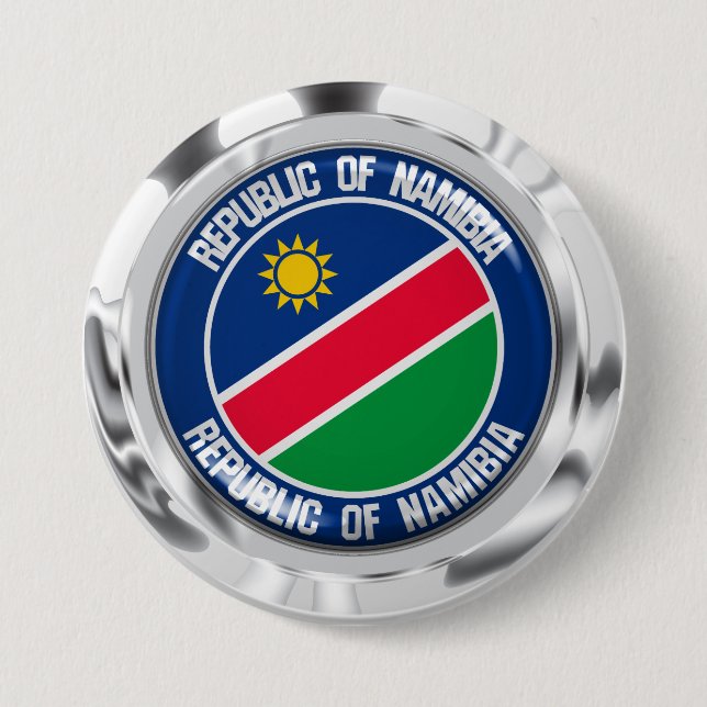 Namibia Round Emblem 3 Inch Round Button (Front)