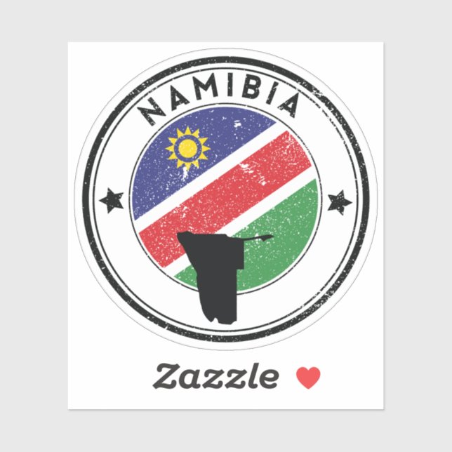 Namibia Seal Sticker Round Flag (Sheet)