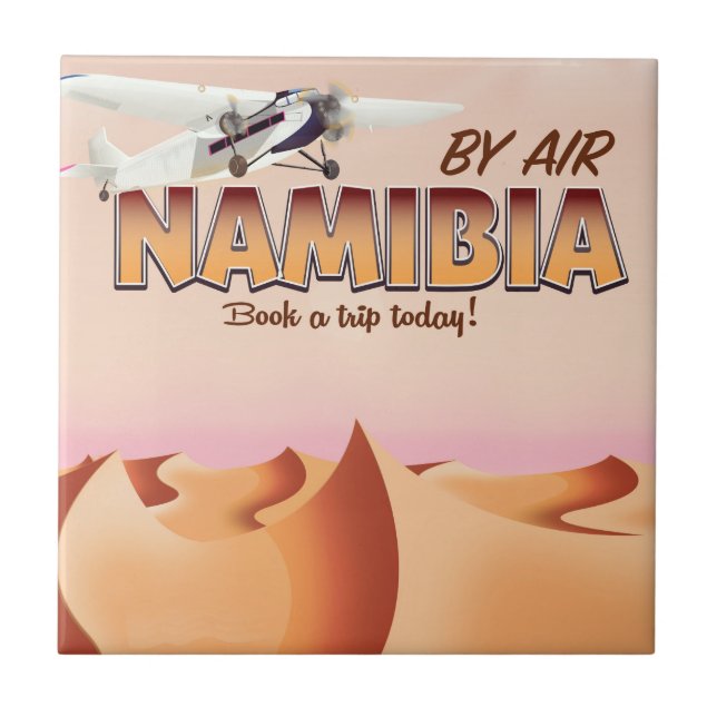 Namibia vintage flight poster. tile (Front)