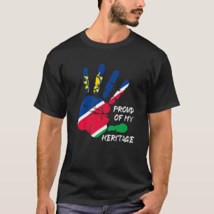 Namibian Flag Finger Handprint Africa Namibia T-Shirt