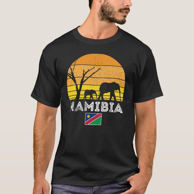 Namibie Elephant Safari Sunset T-Shirt (Devant)