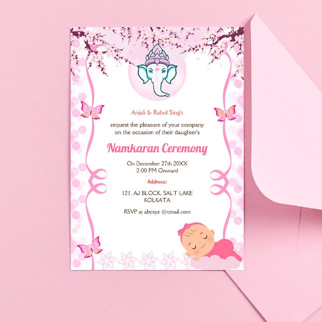 Namkaran Naming Ceremony Golden Elements Invitation (Creator Uploaded)