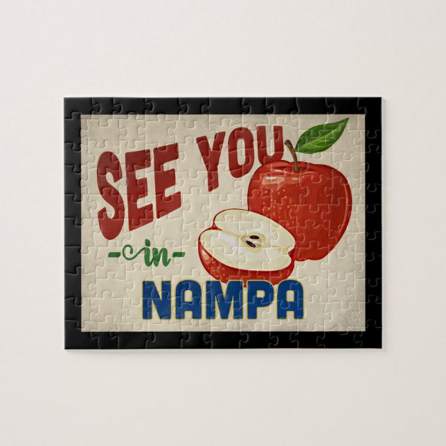 Nampa Idaho Apple - Vintage Travel Jigsaw Puzzle (Horizontal)
