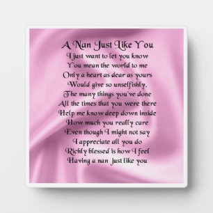 Nan Poem Plaque - Pink Silk Design