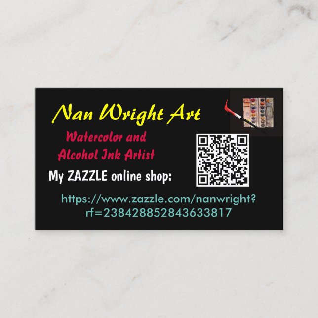 NAN WRIGHT carte de visite pour ma boutique en lig (Devant)