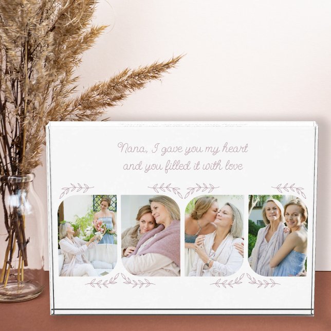 Nana 4 Vertical Photo Loving Words Delicate Leaf Block (Creator Uploaded)