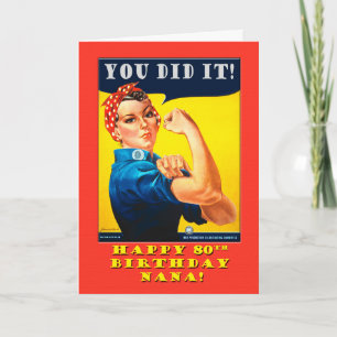 Nana 80e anniversaire avec Rosie la carte Riveter