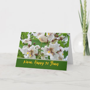 Nana 90th Birthday with Catalpa Blossoms Photo Card