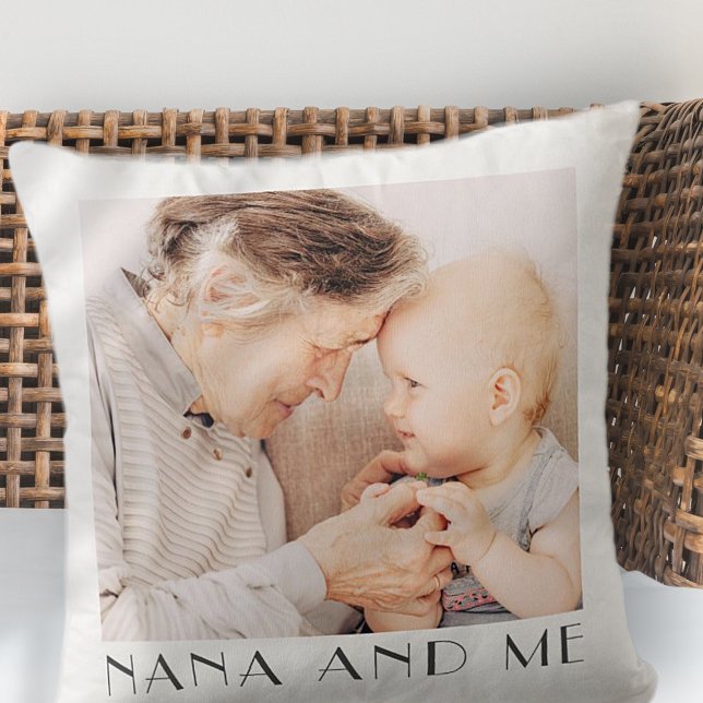 Nana And Me Minimalist Modern Chic Photo Throw Pillow (Creator Uploaded)
