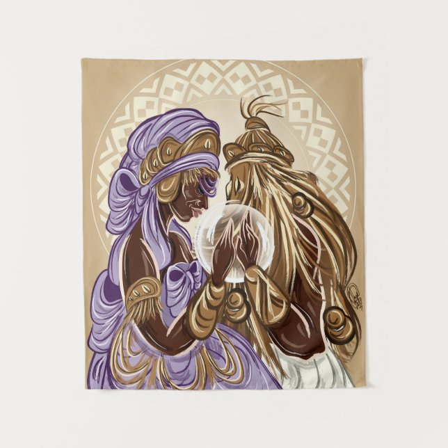 Nanã and Obaluaiê by Oradica N.C. Porciunula Tapestry (Front)