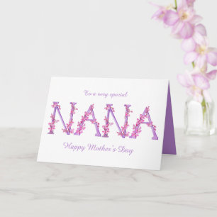 Nana aquarelle Orchidée personnalisée Carte de la 