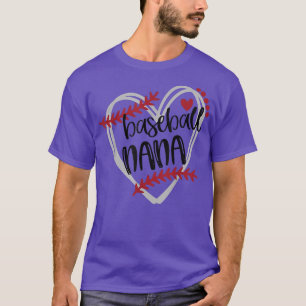 Nana Baseball Grandma BASMA Baseball Heart Lover T-Shirt