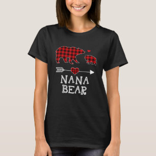 Nana Bear Buffalo Plaid Red Buffalo Plaid Family T-Shirt