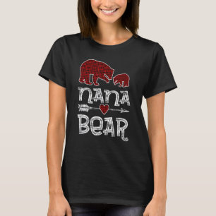 Nana Bear Buffalo Red Plaid arrow Christmas Pajama T-Shirt