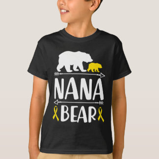 Nana Bear Childhood Cancer Awareness Grandma Of A  T-Shirt