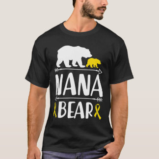 Nana Bear Childhood Cancer Awareness Grandma Of A  T-Shirt