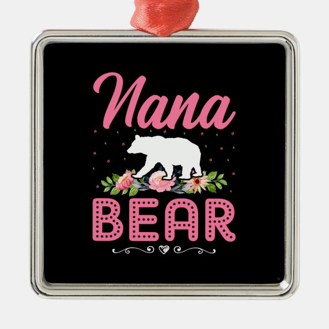 Nana Bear Metal Ornament (Front)