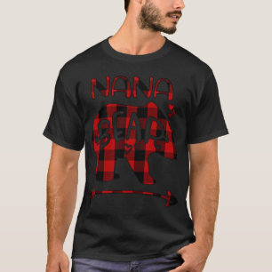 Nana Bear Red And Black Buffalo Plaid Bear Heart A T-Shirt