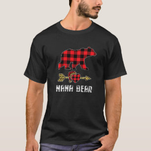 Nana Bear Red Buffalo Plaid Leopard Christmas Paja T-Shirt