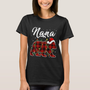 Nana Bear Xmas Red Plaid Matching Family Christmas T-Shirt
