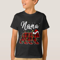 Nana Bear Xmas Red Plaid Matching Family Christmas