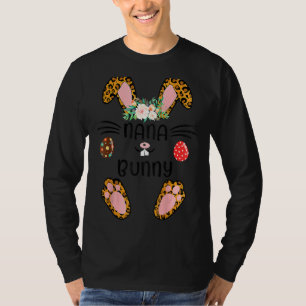 Nana Bunny Leopard Easter For Woman Grandma Mother T-Shirt