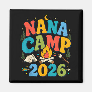 Nana Camp 2026 Retro Grandma Camping Family Magnet
