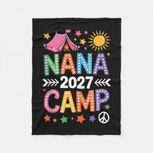 Nana camp 2027 family vacation summer camping crew fleece blanket