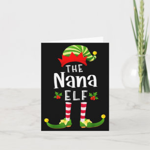 Nana Christmas Elf Matching Pajama X-mas Party  Card