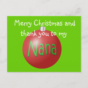 Nana Christmas ornament postcard