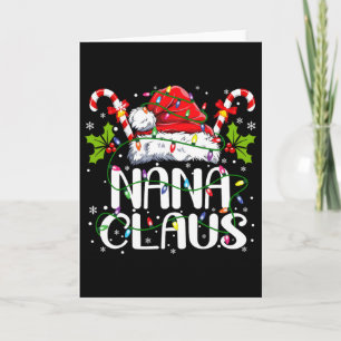 Nana Claus Christmas Lights Pajama Family Matching Card