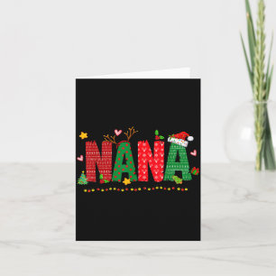 Nana Claus Christmas Lights Pajama Family Matching Card