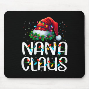 Nana Claus Christmas Lights Pajama Family Matching Mouse Pad